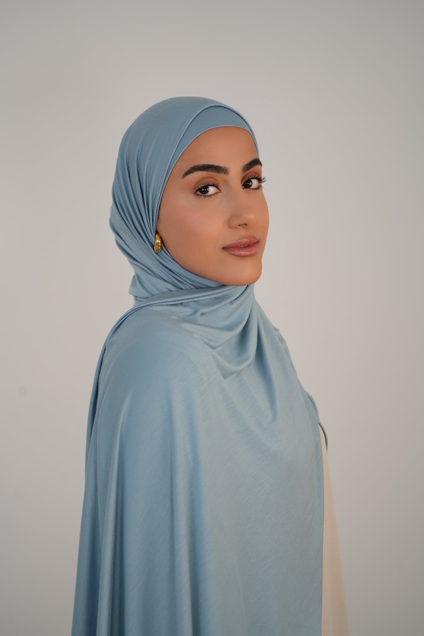 Santorini Bundle - Premium Jersey Hijab mit matchendem Jersey Bone