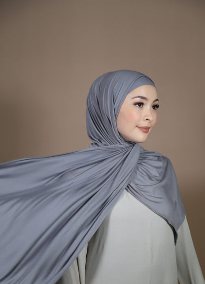 Light Grey Bundle - Premium Jersey Hijab mit matchendem Jersey Schlauch-Bone