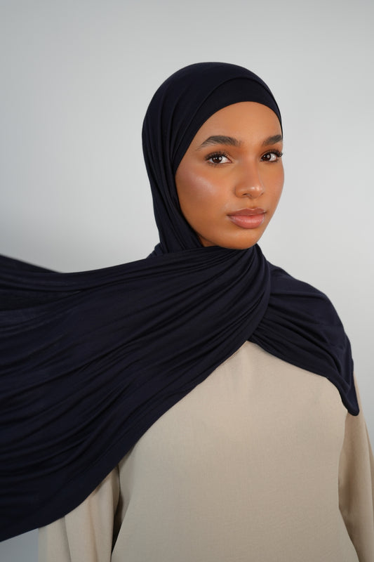 Dubai Night Bundle - Premium Jersey Hijab mit matchendem Jersey Schlauch-Bone