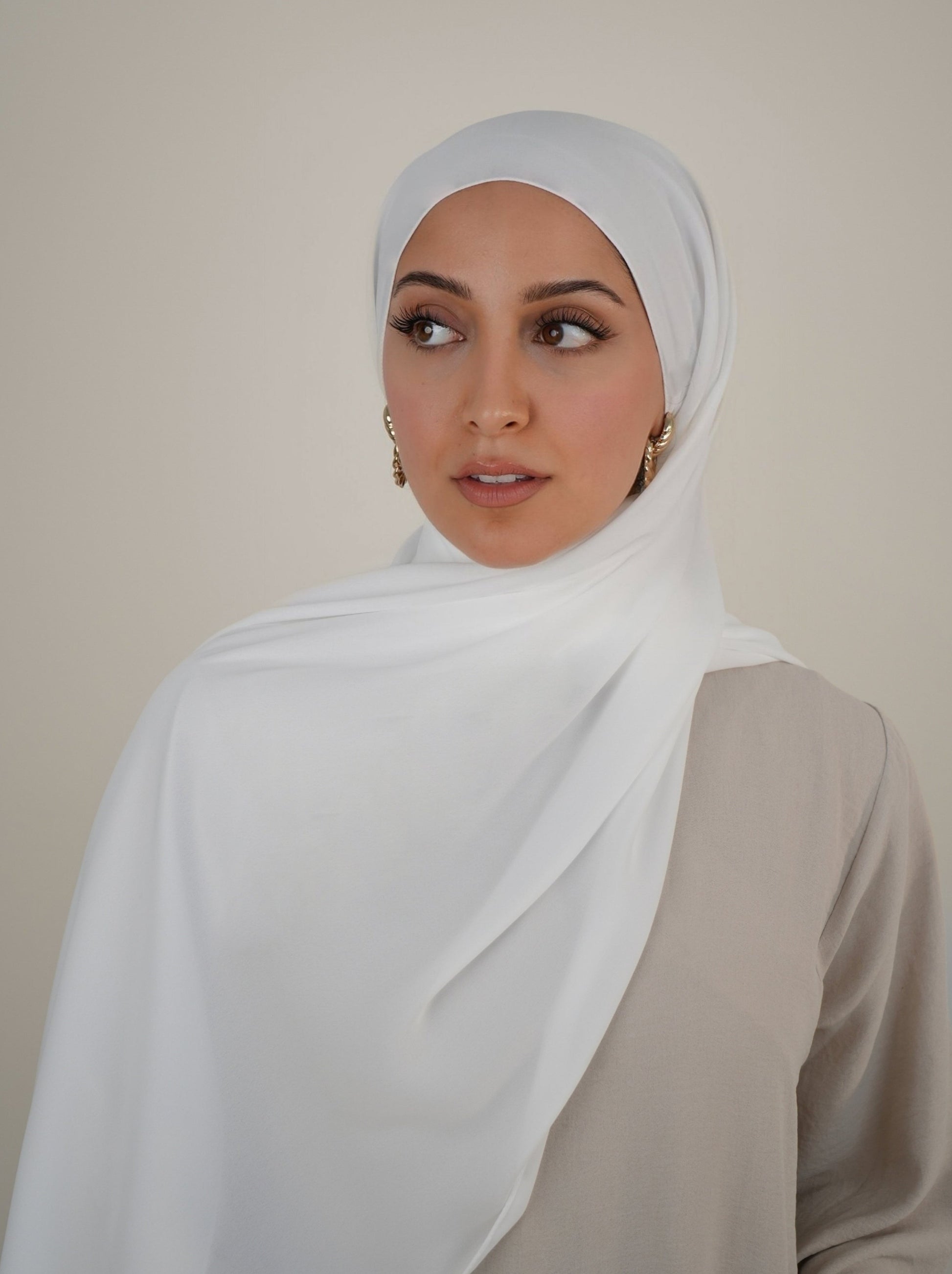 Krepp Hijab Dubai White