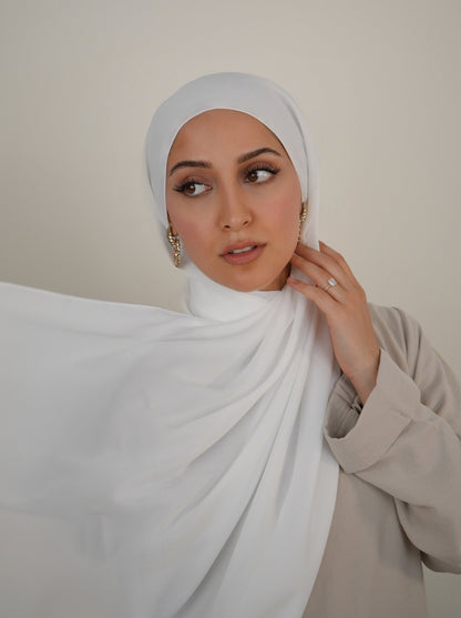 Krepp Hijab Dubai White