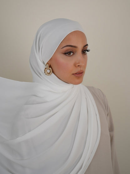 Krepp Hijab Dubai White