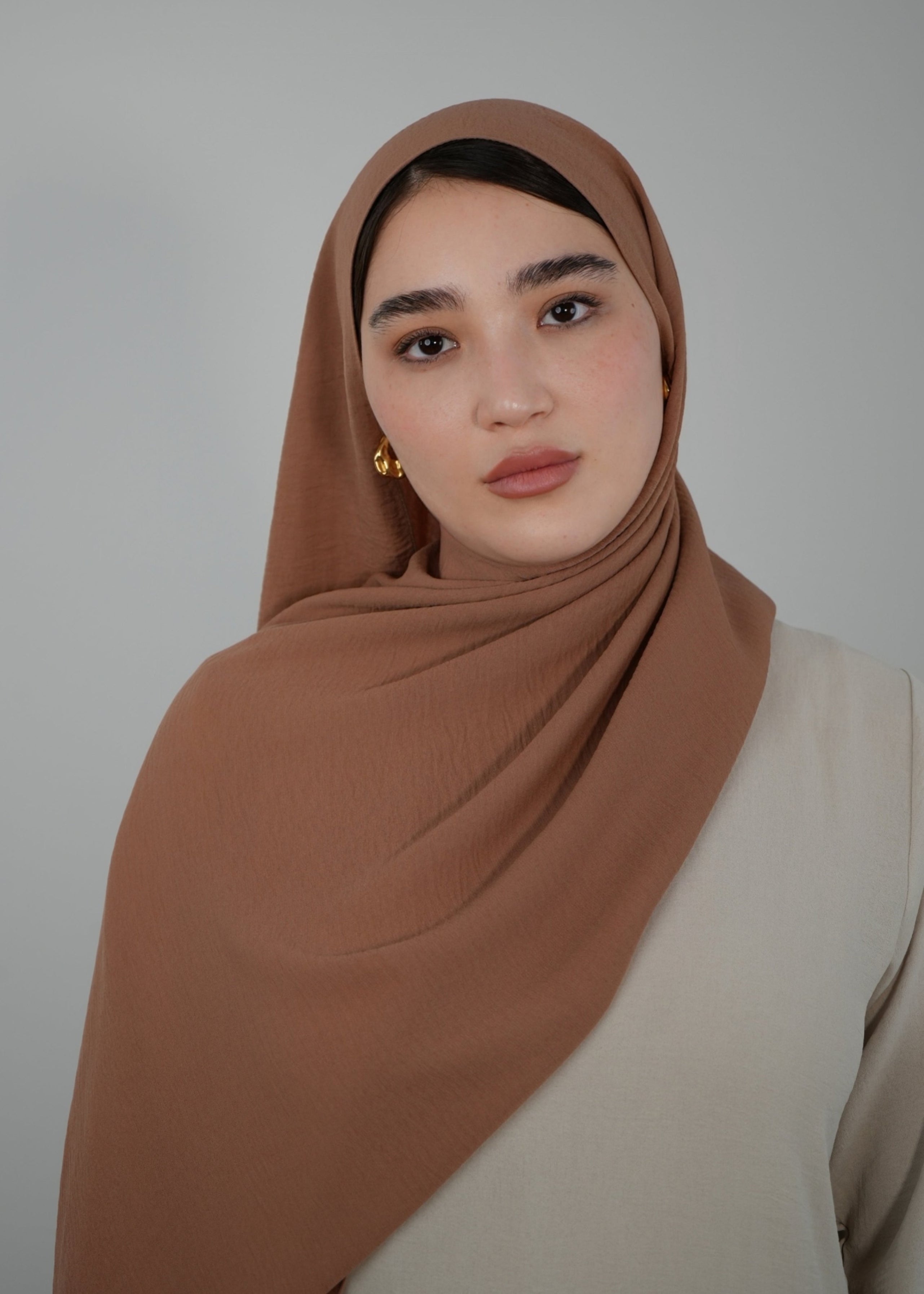 Crinkle Hijab - Burnt Caramella