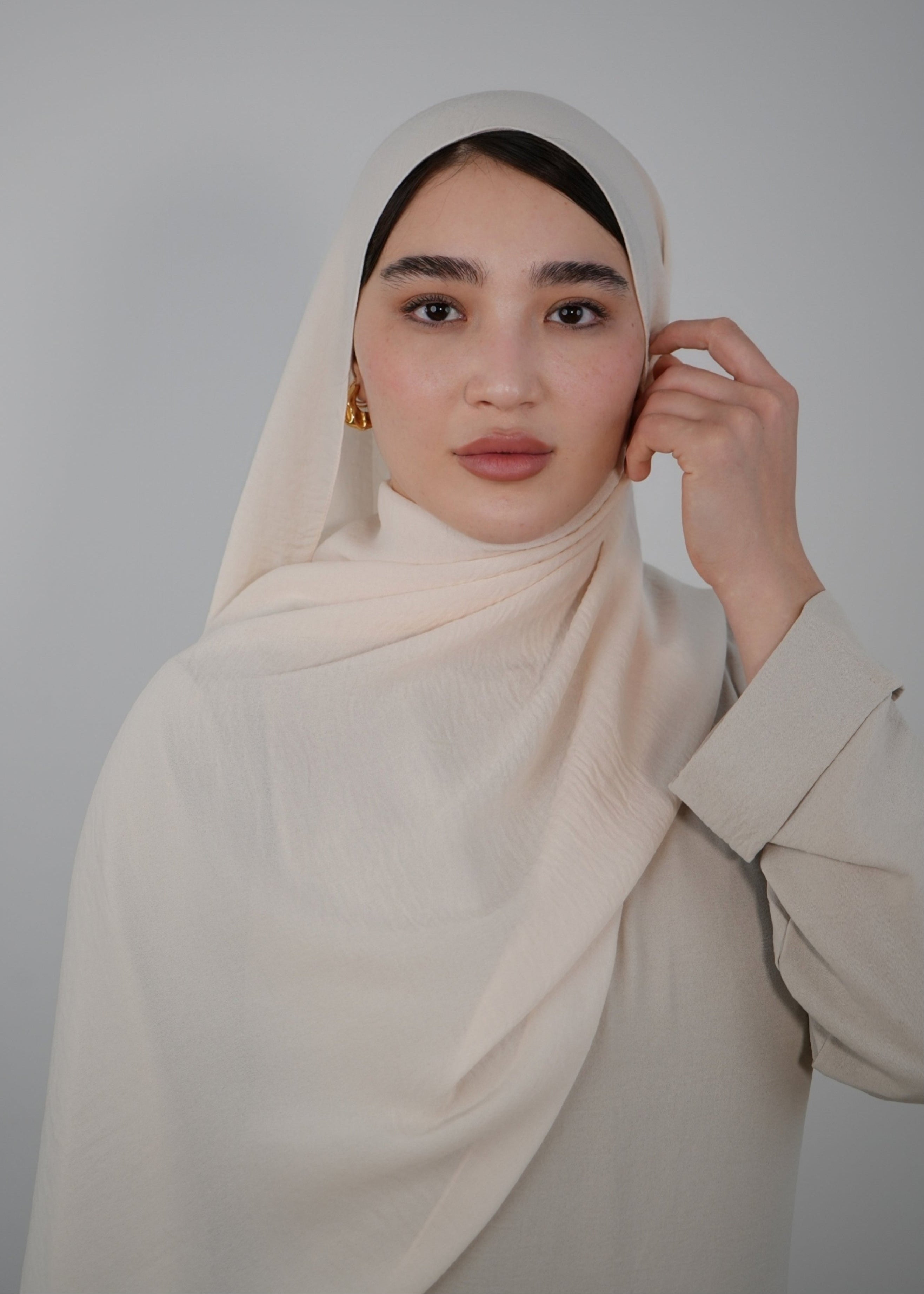 Crinkle Hijab - Creme