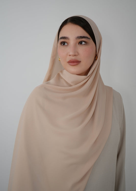 Krepp Hijab - Nude