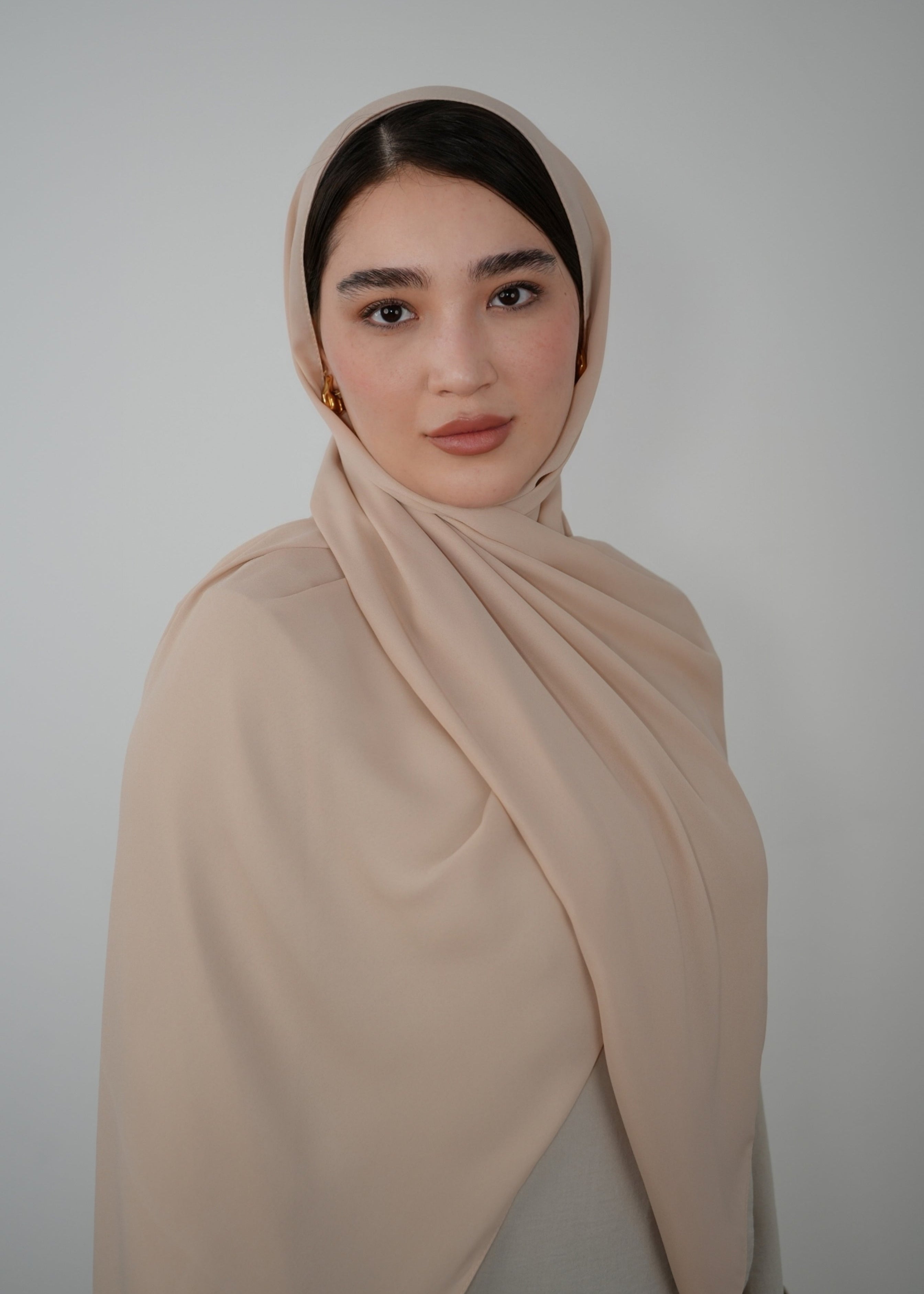 Krepp Hijab - Nude