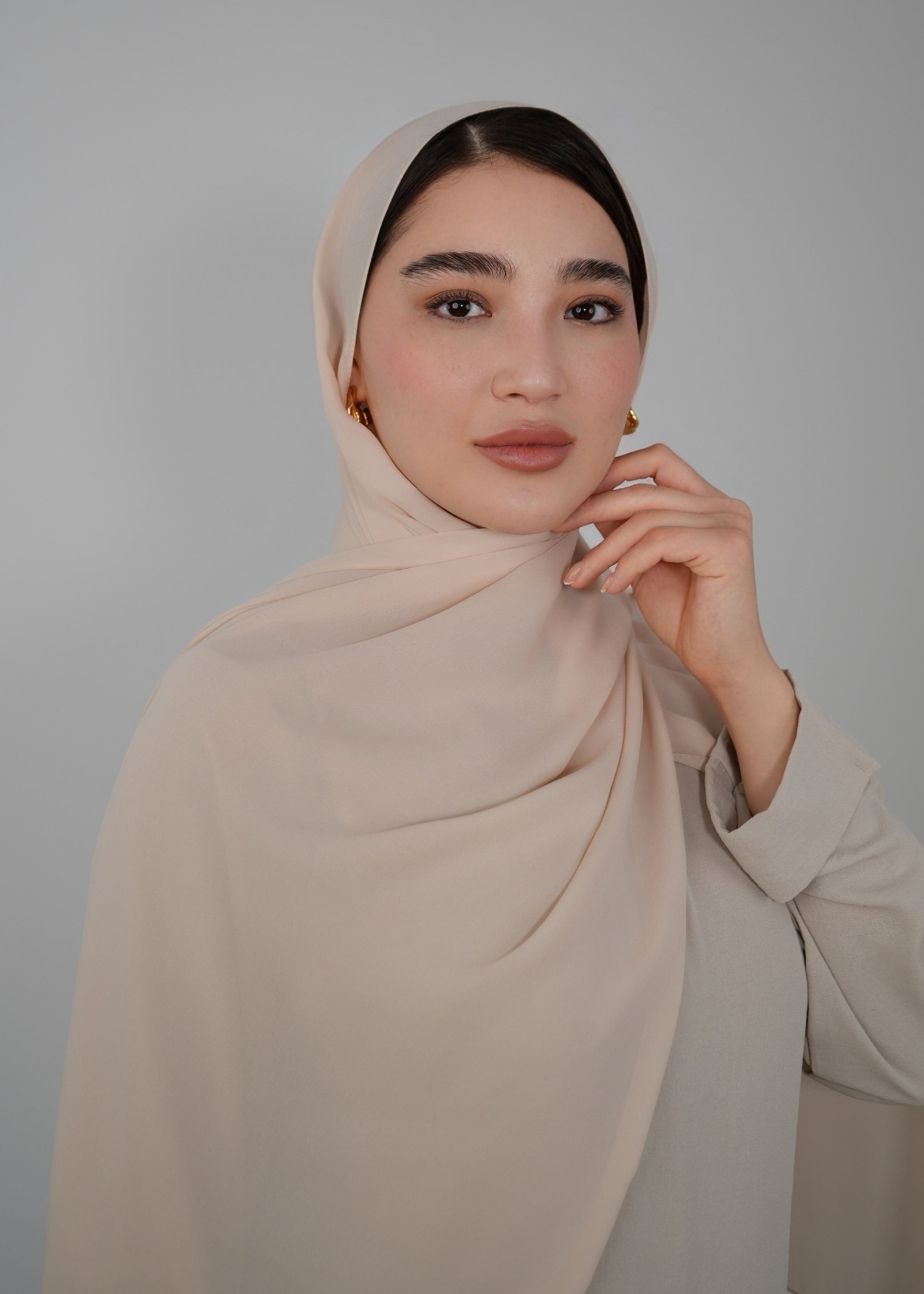 Chiffon Hijab - Creme