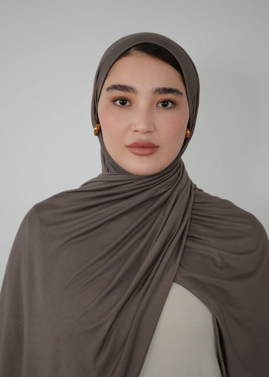 Premium Jersey Hijab - Dark Mocca