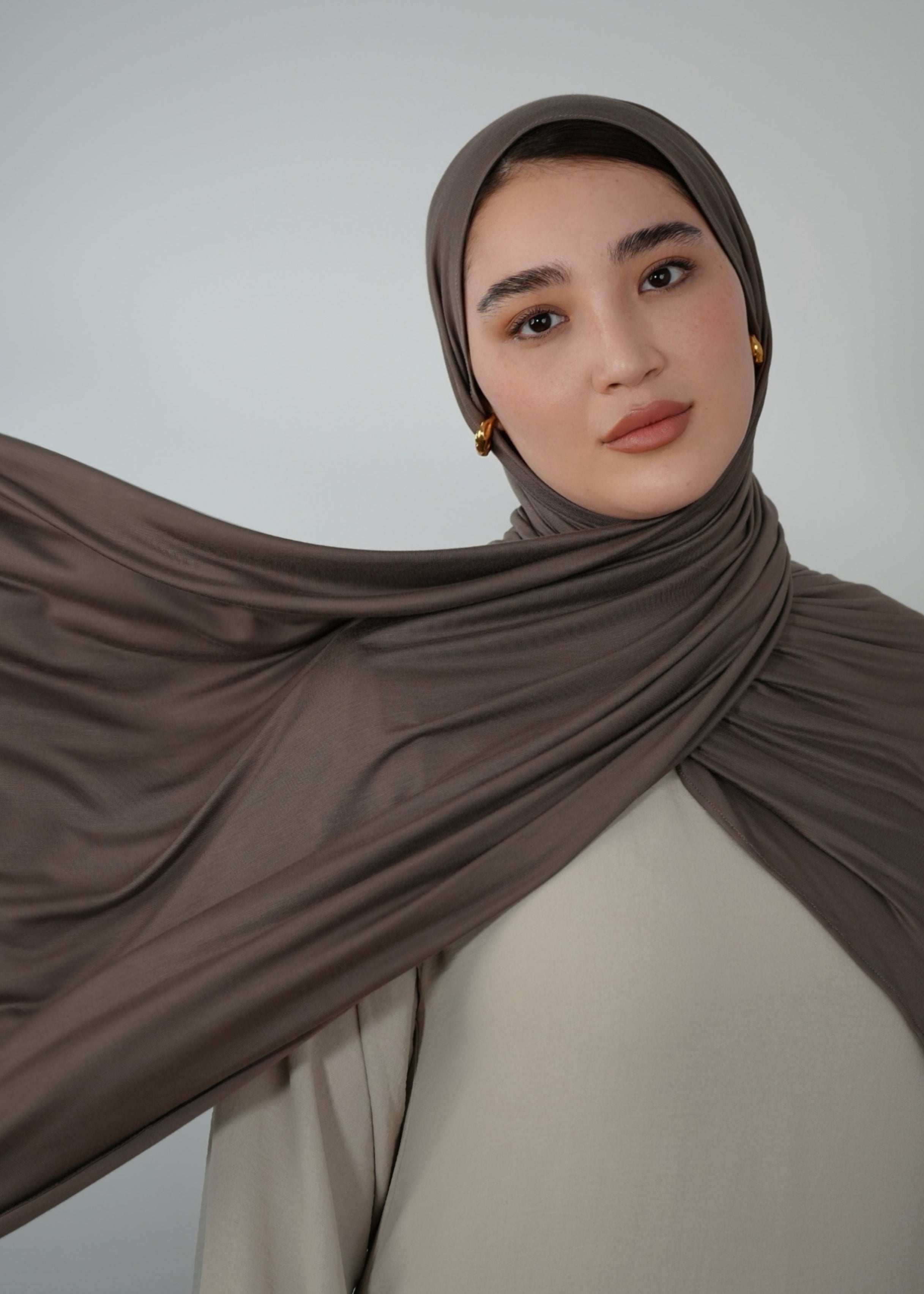 Premium Jersey Hijab - Dark Mocca