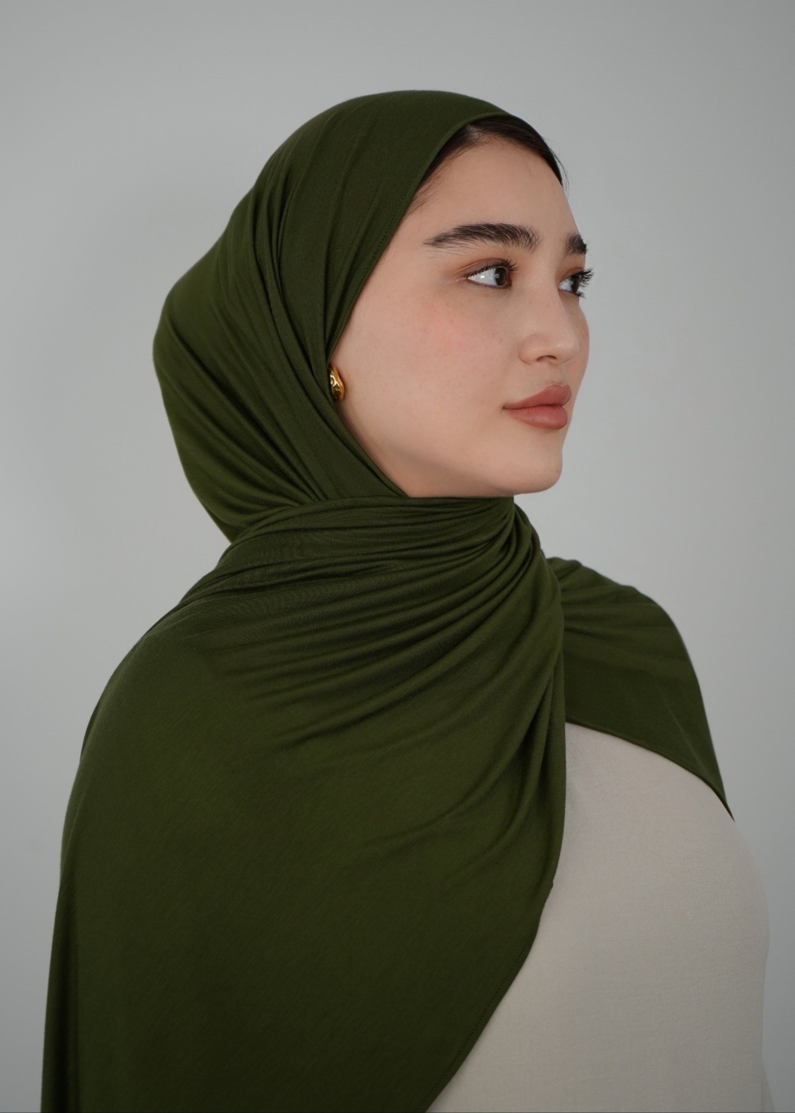 Premium Jersey Hijab - Olive