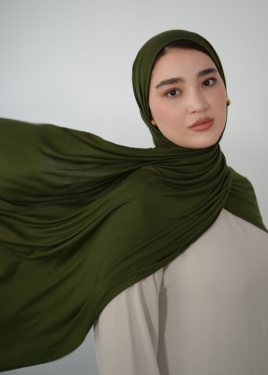 Premium Jersey Hijab - Olive