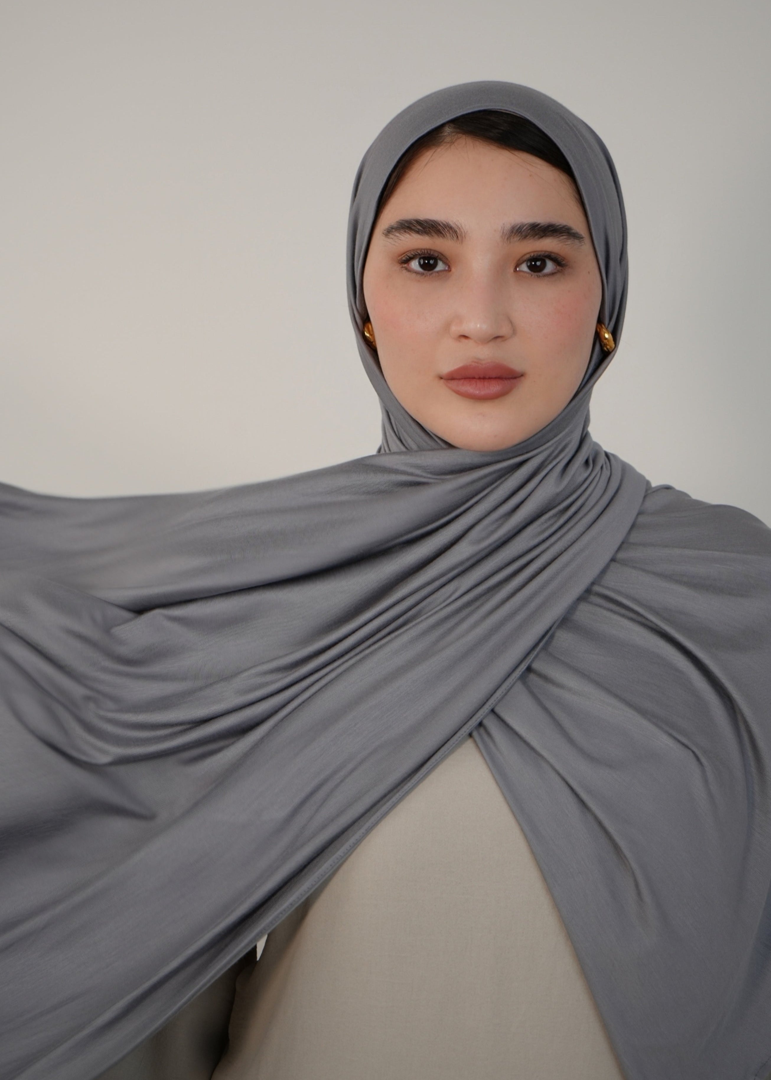 Hijab Jersey Premium - Gris Clair