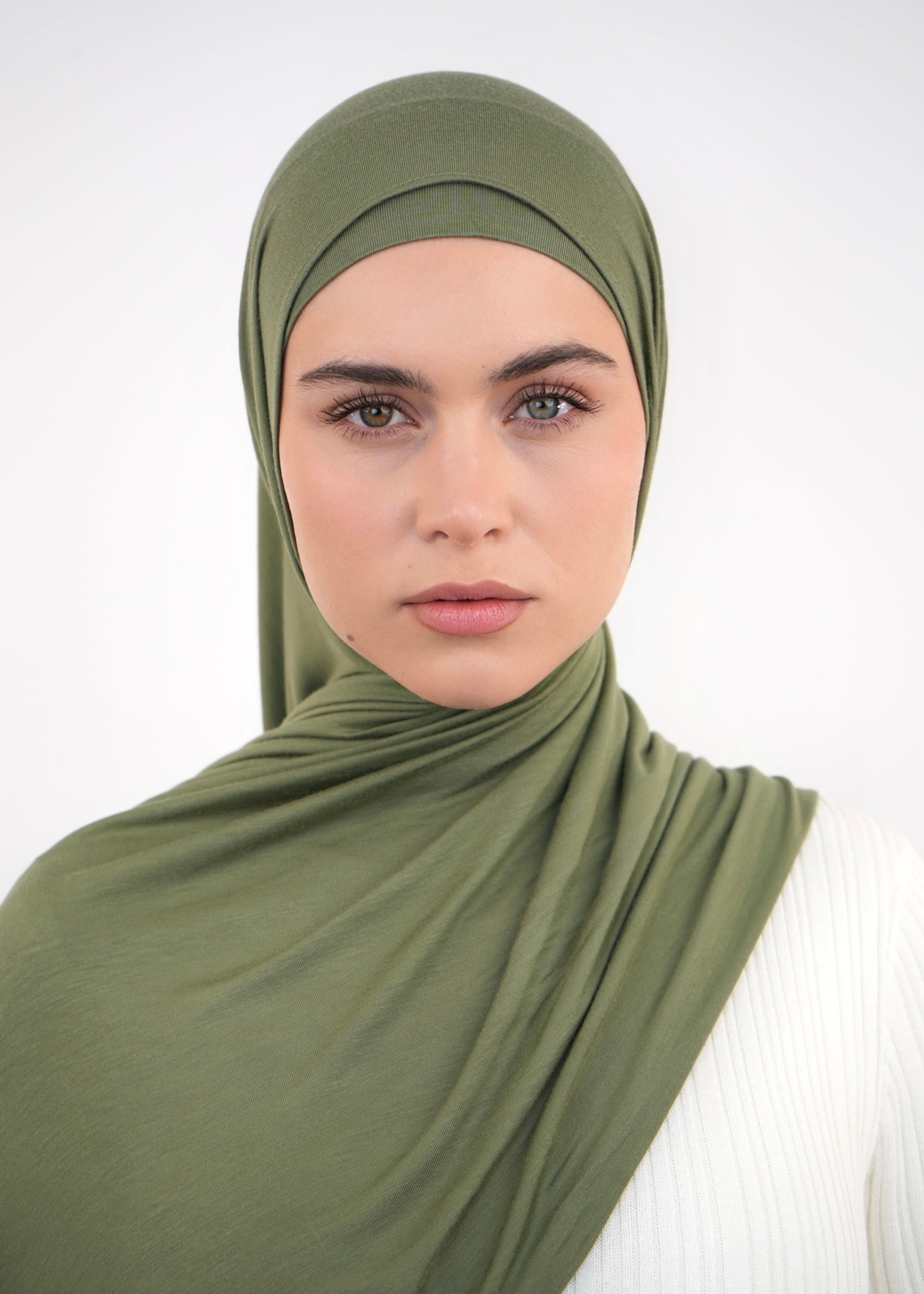 Premium Jersey Hijab - Medina Green