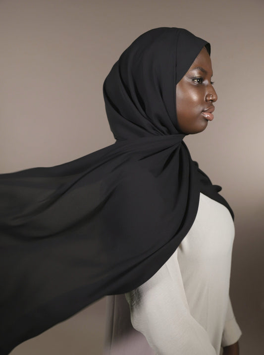 Krepp Hijab - Black