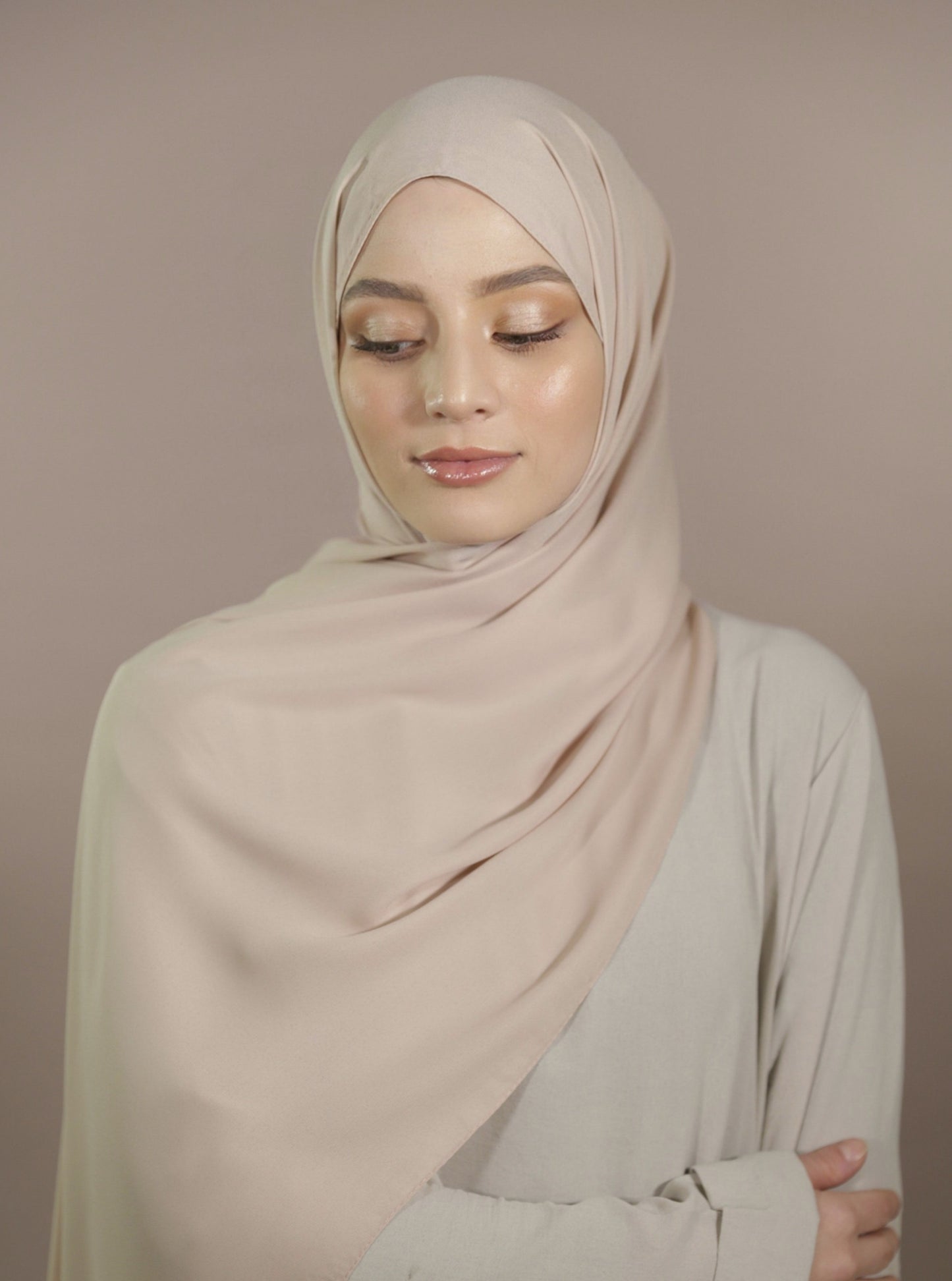 Krepp Hijab - Nude