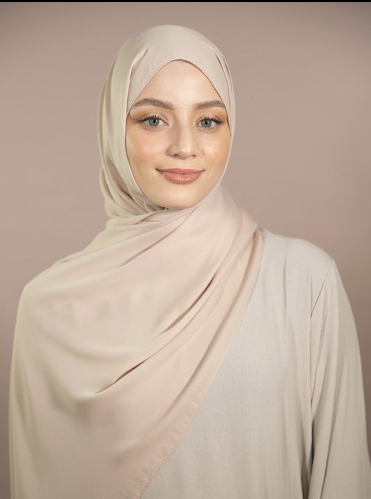 Krepp Hijab - Nude