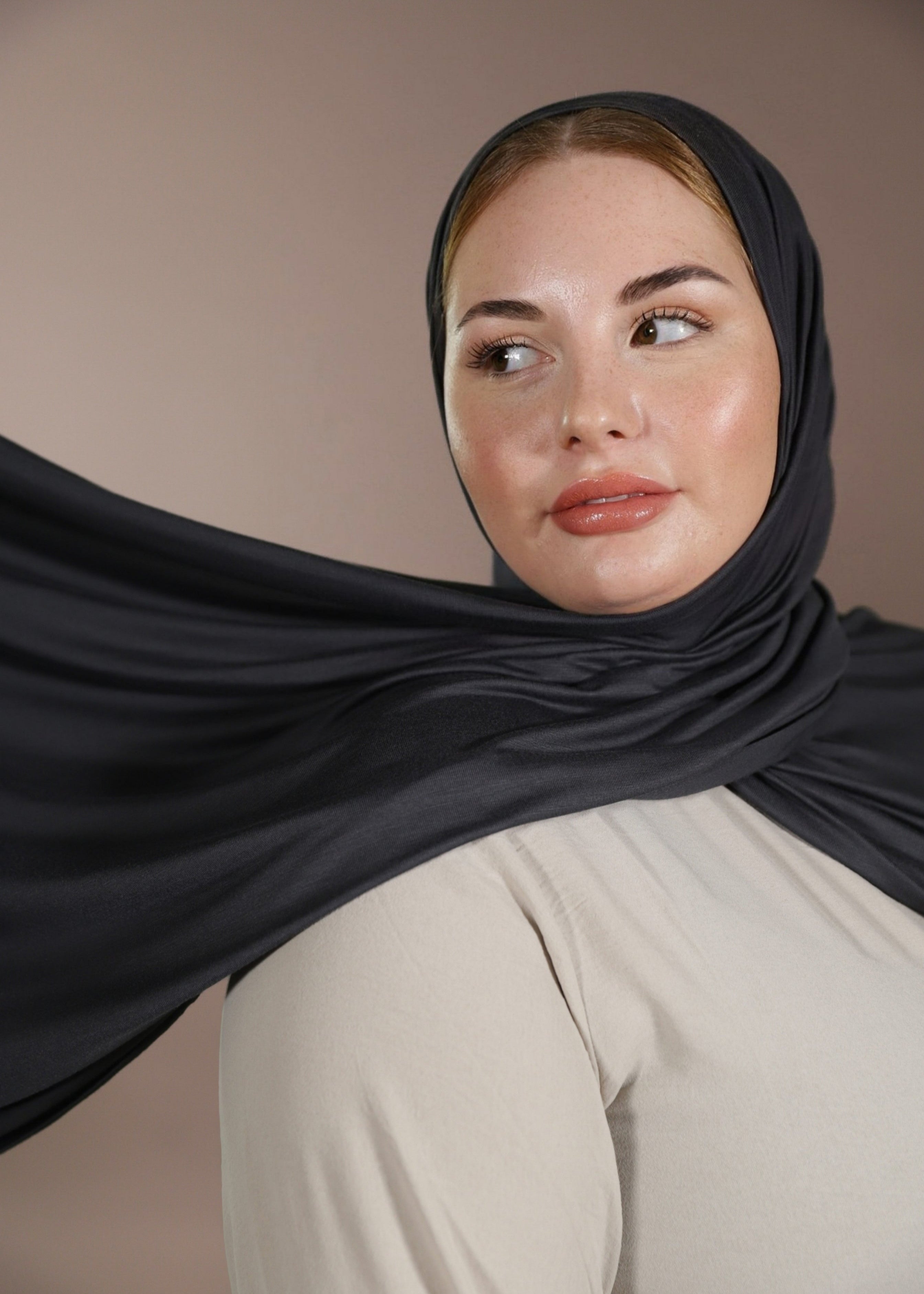 Premium Jersey Hijab - Anthrazit