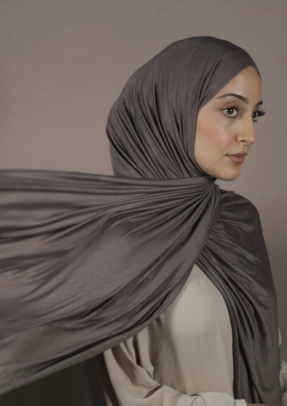 Premium Jersey Hijab - Dark Mocca