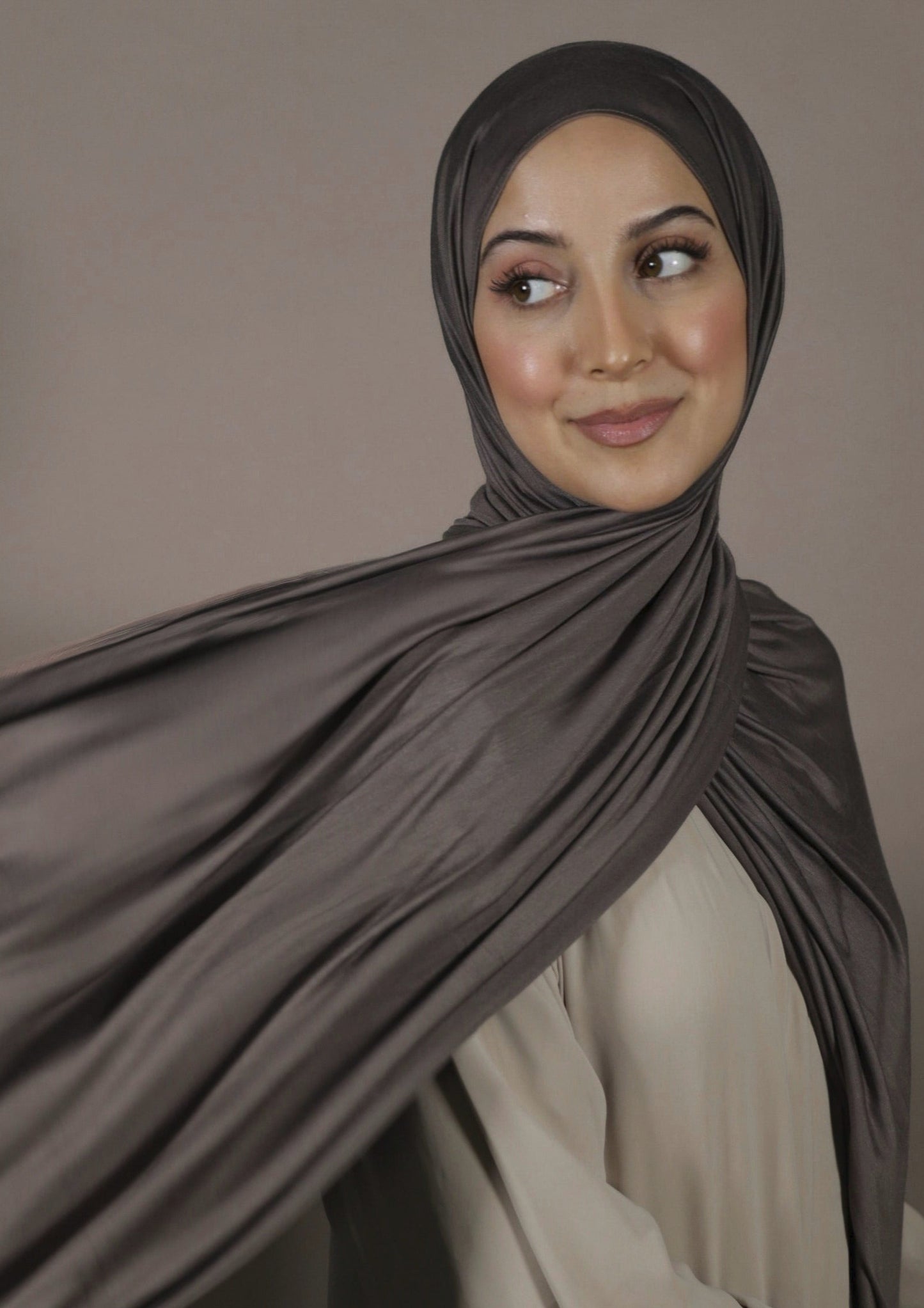 Premium Jersey Hijab - Dark Mocca