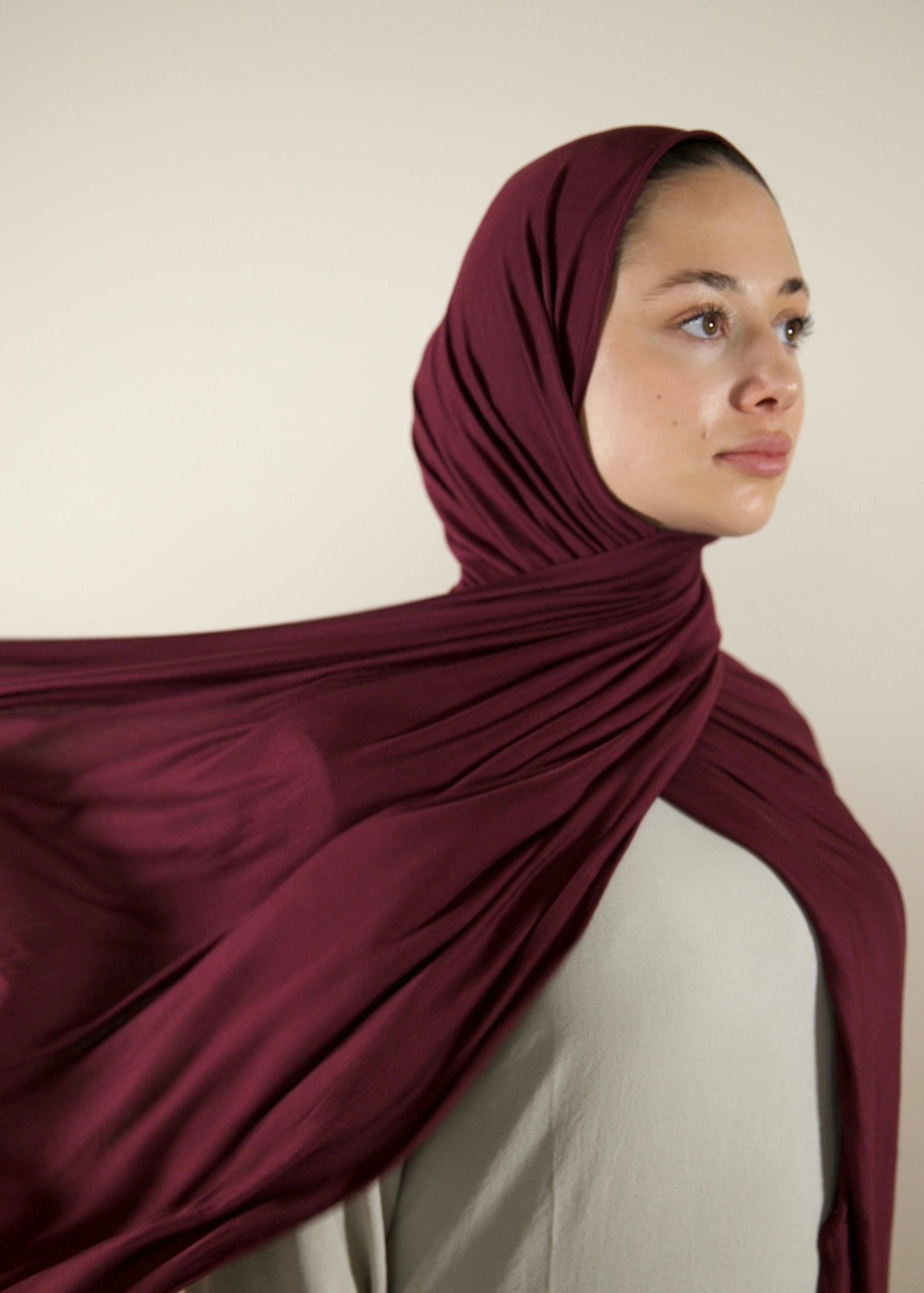 Premium Jersey Hijab - Bordeaux