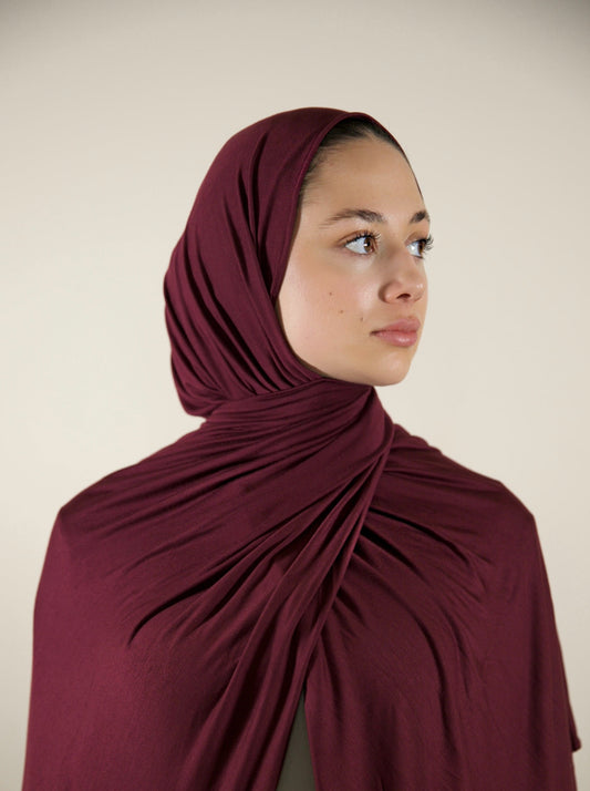 Premium Jersey Hijab - Bordeaux