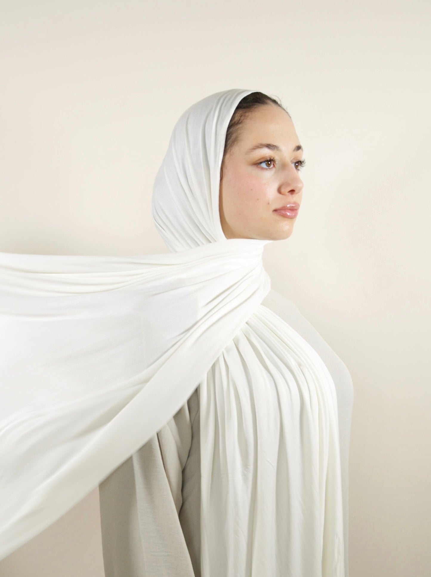 Premium Jersey Hijab - Dubai White